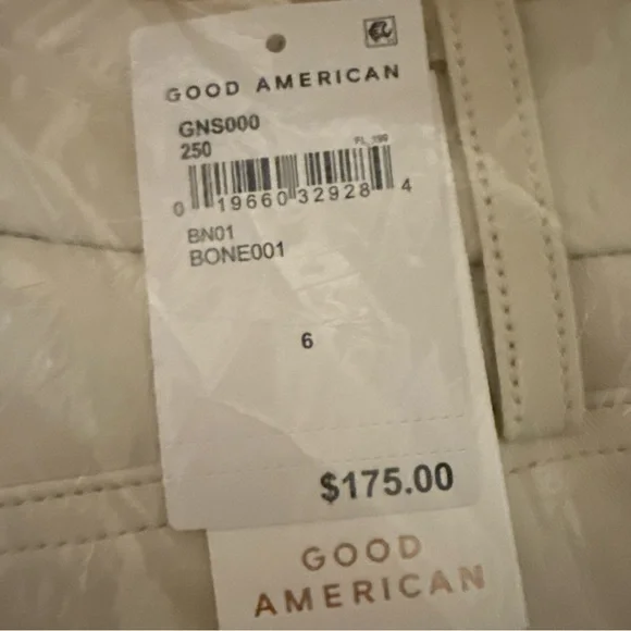 Good American Better Than Leather Good Icon Bone001 High Rise Women’s Jeans $175 - Picture 6 of 7